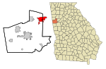 Carroll County Georgia Incorporated and Unincorporated areas Villa Rica Highlighted